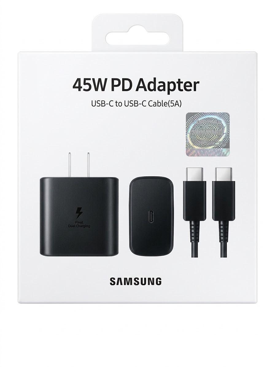 Cargador Adapter 45W PD Samsung negro